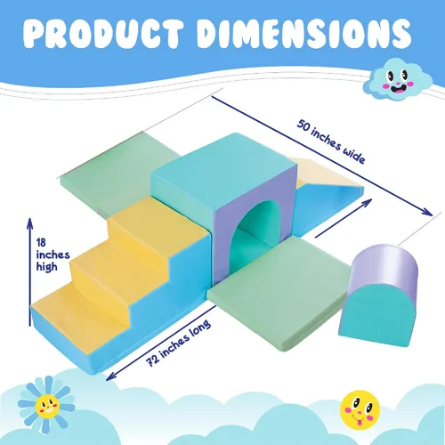 Miniatura 2 de Juguetes de escalada para niños pequeños de New Bounce - Juego de juego suave para niños - Bloques de escalada de espuma - Equipo de gimnasio seguro