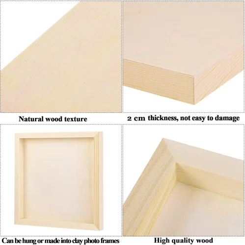 Miniatura 5 de ADXCO Paquete de 8 paneles de madera 12 x 12 pulgadas, paneles de lienzo de madera sin terminar, paneles de madera para pintar, verter, uso