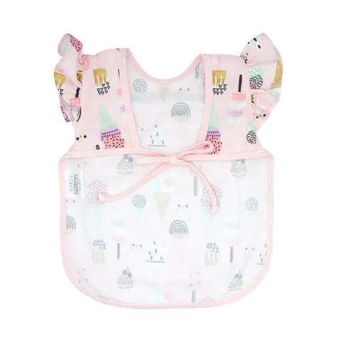 Miniatura 3 de BapronBaby Flutter Pink Ice Cream - Babero suave impermeable resistente a las manchas - Lavable a máquina - 197ft - 5 años - Sz preescolar 3-5 años