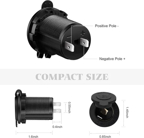 Miniatura 2 de MXRS - Enchufe para encendedor de cigarrillos de 12 V, para coche, motocicleta, todoterreno, RV, toma de corriente, enchufe impermeable, 3