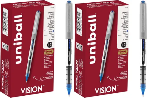 Miniatura 10 de uni-ball Vision Stick - Bolígrafos de punta fina, tinta negra, paquete de 4 unidades Negro
