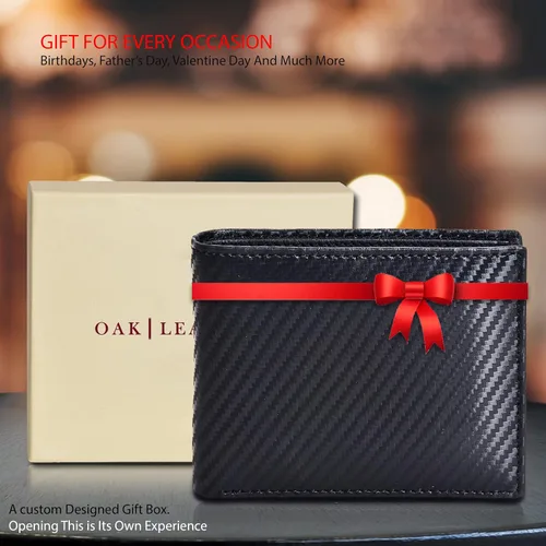 Miniatura 7 de Carteras RFID delgadas para hombres - Cartera de bolsillo frontal de piel genuina