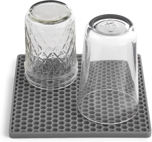 Miniatura 4 de Mrs. Anderson's Baking Salvamanteles de panal de silicona, antiadherente, antiarañazos, antideslizante, resistente al calor, gris