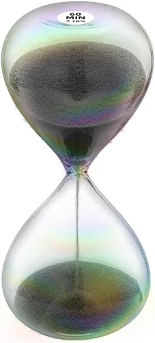 Miniatura 30 de Reloj de arena con temporizador de arena de 1 minuto con arena de color marrón, reloj de arena grande de 1 minuto, reloj de arena de 1 minuto