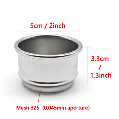 Miniatura 2 de Malla 325, 2 "de diámetro, tamiz de prueba de laboratorio, φ5cm, paño de alambre de acero inoxidable 304 (apertura de 0.002 in), filtro de pantalla