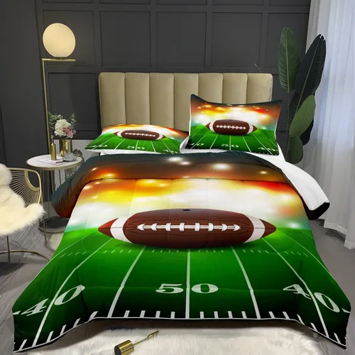 Miniatura 22 de Bodhi Ropa de cama para niños: juego de edredón deportivo de baloncesto para niños, tamaño matrimonial con fundas de almohada 4003