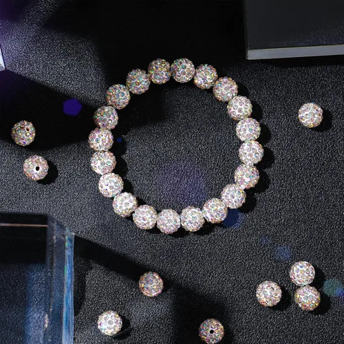 Miniatura 6 de Hicarer 120 cuentas de diamantes de imitación para pulseras, fabricación de bolígrafos de 0.394 pulgadas (0.394 in) de cristal brillante, arcilla