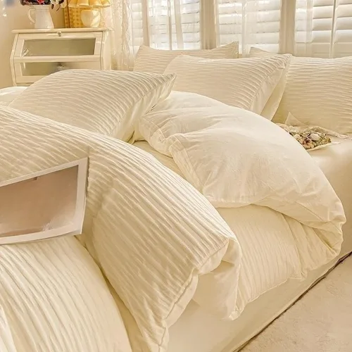 Miniatura 3 de Bubble Yarn Fabric Soft Skin Friendly Duvet Cover Set Single Double Bedding Set Full Size Breathable Quilt Cover Set with Sheets,Bedding