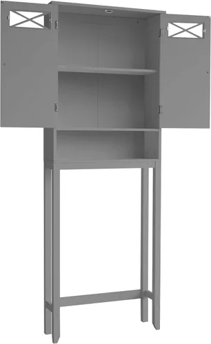 Miniatura 5 de Teamson Home Dawson - Armario de madera contemporáneo con dos puertas, color gris