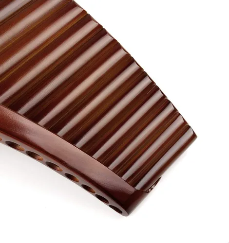 Miniatura 5 de 20 tubos E Key Natural Bamboo Pan Flute Chino Tradicional Instrumento Musical Marrón Tubos Fácil de Aprender con Caja Negra