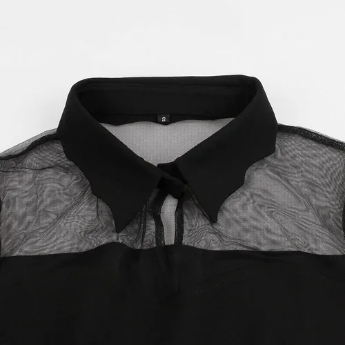 Miniatura 3 de Vestido camisero para mujer, vestido de Halloween gótico punk, con solapa, envoltura en el pecho, vestido vintage para fiesta de noche, vestido midi