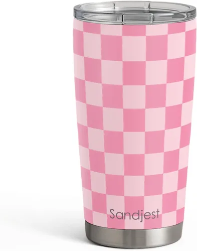 Miniatura 11 de SANDJEST Vaso de baloncesto con aislamiento de acero inoxidable de 20 onzas, taza de café de viaje, vasos deportivos, regalos para amantes