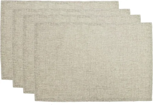 Miniatura 9 de Fennco Styles Manteles individuales con borde dorado metálico, 13 x 19 pulgadas, juego de 4 manteles individuales para decoración del hogar