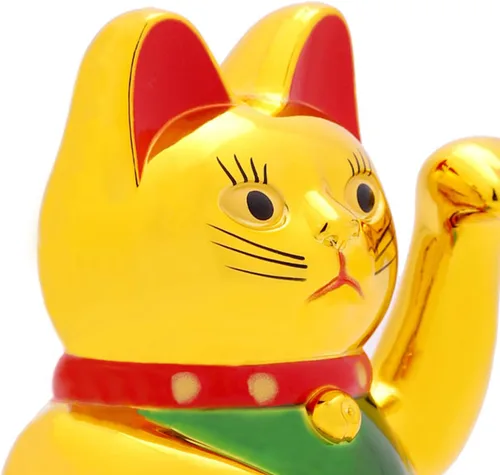 Miniatura 5 de IBWell Maneki Neko Lucky Cat,Fengshui - Brazo agitador de gato con pilas para dinero de fortuna y buena suerte (5 pulgadas)
