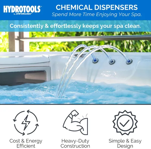 Miniatura 2 de HYDROTOOLS BY SWIMLINE: Dispensador químico mini para piscina y spa, compatible con bromo y cloro, admite tabletas de 1 pulgada, anillo de control