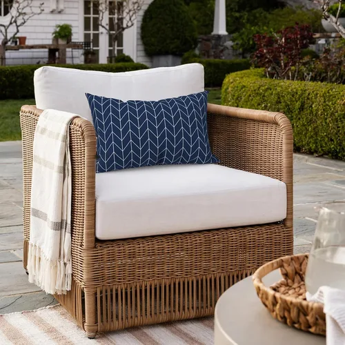 Miniatura 984 de Juego de 2 almohadas para exteriores de 16 x 16 pulgadas, repelentes al agua con interiores, para muebles de patio, hogar, jardín, geometría bohemia