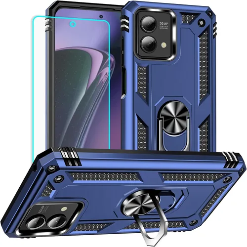 Miniatura 10 de Yiakeng Funda para Moto G Stylus 5G 2023, Motorola G Stylus 5G 2023 con protector de pantalla HD, fundas protectoras de grado militar con anillo
