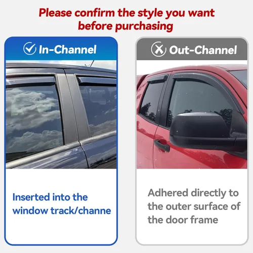 Miniatura 3 de Viseras de ventana para canal para Ford F250 F350 F450 F550 Super Duty de 1999-2016, despeje de viento para ventana lateral para 99-16 F-250 F-350