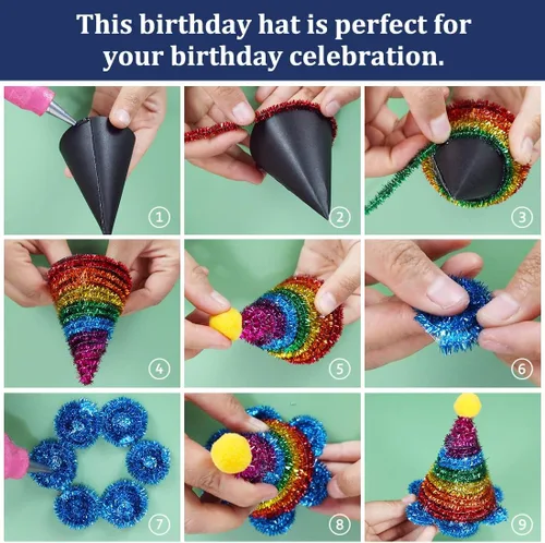 Miniatura 6 de Limpiadores de tuberías, limpiadores de tuberías para manualidades, manualidades y artesanías, manualidades, suministros para manualidades, Purpurina