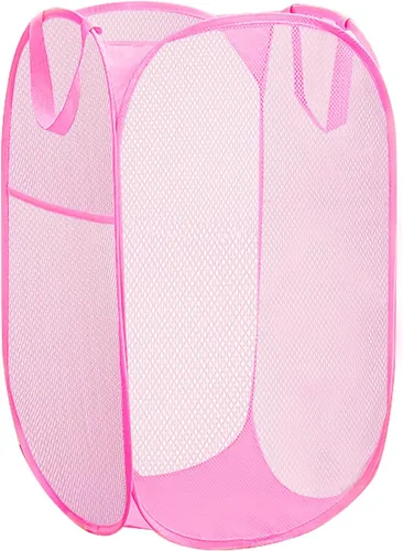Miniatura 11 de Cesta plegable para la ropa sucia, cesta de malla para almacenamiento para dormitorios universitarios, viajes, cruzar, acampar, color beige