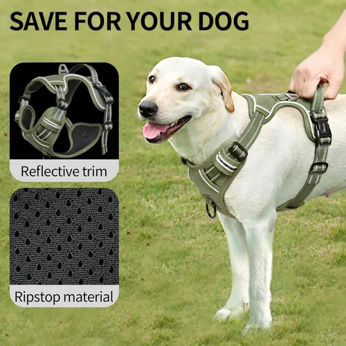 Miniatura 5 de Arnés para Perro HEELE, Arnés para Perros Pequeños, Medianos y Grandes sin Tirones Ajustable Acolchado Reflectante con Asa para Caminar y Entrenar