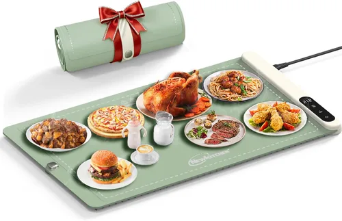 Miniatura 11 de NEWKITCHEN Tapete de calentamiento para alimentos, (XXL, 36 x 16 pulgadas), tapete de calentamiento de alimentos para encimera, de grafeno