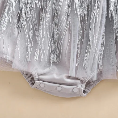 Miniatura 48 de Sasaerucure Traje de verano para bebé niña, sin mangas, mameluco de encaje tutú, mameluco de una pieza con volantes