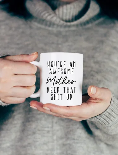 Miniatura 6 de BLUE RIBBON Taza de café de 11 onzas – You're An Awesome Mother Keep That Up, en caja de regalo decorativa con espuma