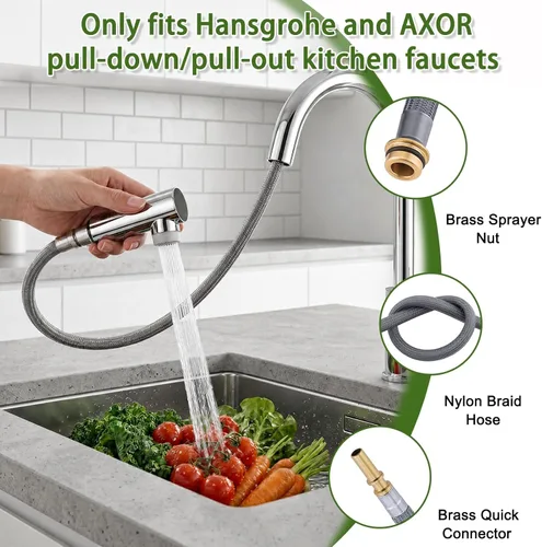 Miniatura 3 de 88624000 - Pieza de repuesto de manguera de pulverización extraíble para grifo de cocina, compatible con Hansgrohe 95507000 95506000, manguera