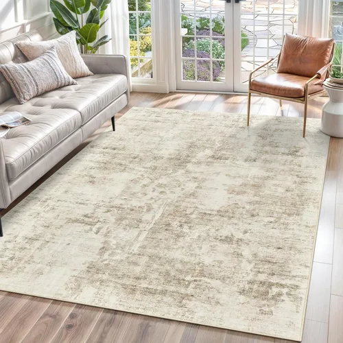 Miniatura 127 de Alfombra de pasillo Soalmost 2'6" x 10' lavable, alfombra antideslizante para cocina, baño, lavandería, alfombras vintage ultra delgadas para Beige