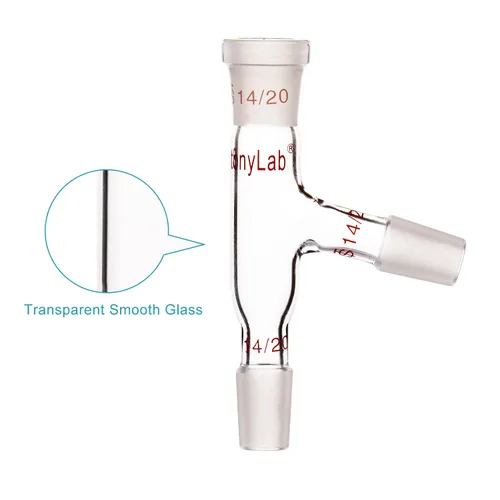 Miniatura 4 de StonyLab Adaptador de destilación de 3 vías con juntas 14/20 para aparatos de destilación