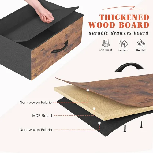 Miniatura 7 de Cómodas para dormitorio con 14 cajones de almacenamiento, cómodas y cajones de almacenamiento, marco de metal resistente y parte superior de madera