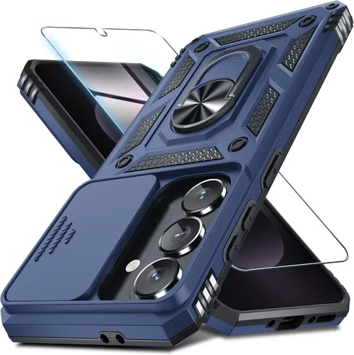 Miniatura 47 de Janmitta Compatible con Galaxy A15 5G Funda con Cubierta Deslizante Integrada para Lente de Cámara + Protector de Pantalla + Soporte de Anillo