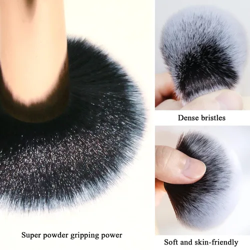 Miniatura 4 de Brochas de maquillaje, pincel grande para polvo y brocha para base, acabado impecable con aerógrafo para resaltador, polvo suelto, rubor, crema