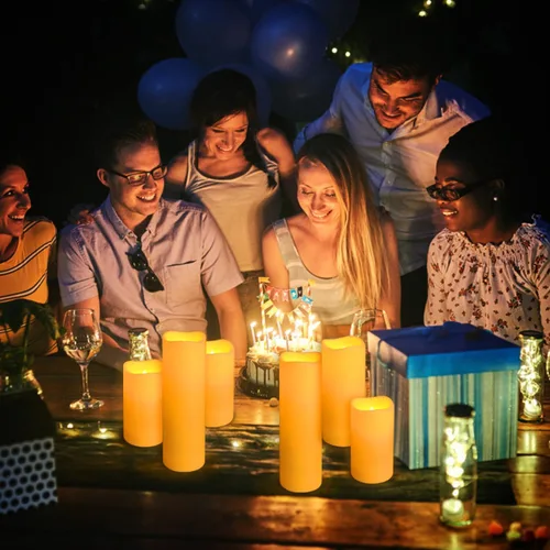 Miniatura 8 de fclayvts Paquete de 24 velas LED sin llama con control remoto, velas eléctricas parpadeantes, velas temporizadoras, llama 3D, para Halloween