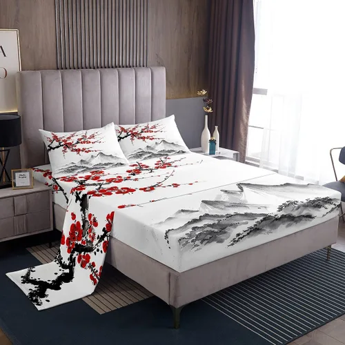 Miniatura 16 de Erosebridal Juego de sábanas tamaño individual de cola de sirena para niños, decoración de habitación de sirena, sábana bajera ajustable