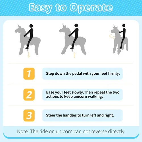 Miniatura 9 de Paseo en unicornio en juguetes, Paseo en unicornio para niñas de 6 años a adultas, Paseo en unicornio en juguetes, Unicornio mecánico de peluche