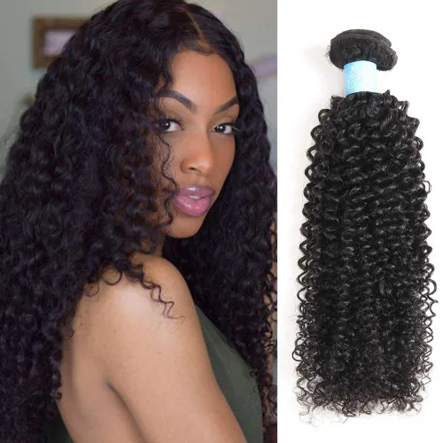 Miniatura 6 de Peluca de Cabello Humano Rizado Afro Kinky Mongol Boho 3 Paquetes (8/8/8 Pulgadas) Sin Procesar Trama Cabello Voluminoso para Mujeres Negras