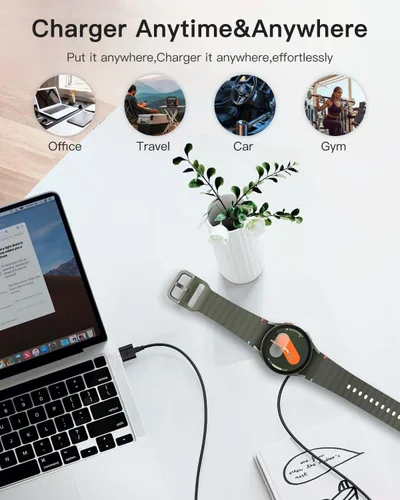 Miniatura 7 de Paquete de 2 cables de carga para Samsung Galaxy Watch Ultra / 7/6 / 6 Classic / 5/5 Pro / 4/4 Classic / 3 / Active 2 / Active 1, cable de carga