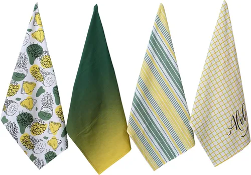 Miniatura 17 de ACCENTHOME Juego de 4 toallas de cocina de algodón, juego de toallas absorbentes para cocina, paños de cocina, toallas de bar, toallas de cocina