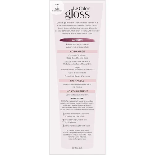 Miniatura 3 de L'Oréal Paris Le Color One Step - Brillo tonificante para el cabello, color caoba, 4 onzas