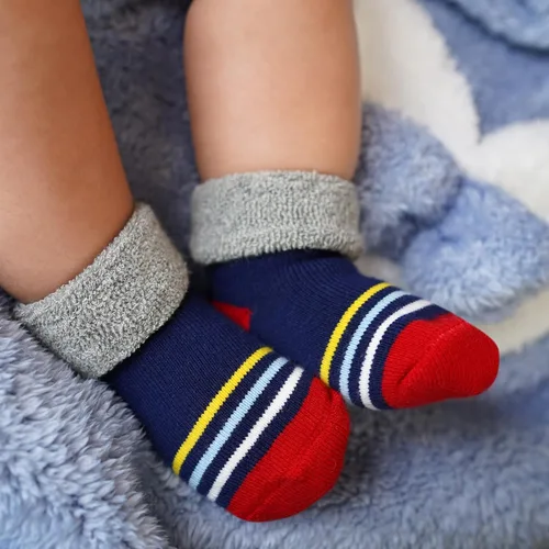 Miniatura 2 de RATIVE Calcetines para recién nacidos de 0 a 3 meses, para bebés de 3 a 6 meses, gruesos, rizos, para bebés, niños y niñas