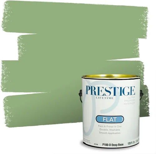 Miniatura 164 de PRESTIGE Pintura exterior e imprimación en uno, aloe, plano, 1 galón