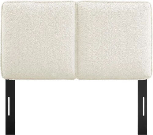 Miniatura 7 de Modway Lindee - Cabecero tapizado tamaño individual con tela de boucle pizarra, cabecero estilo almohada para habitación de niños o dormitorio