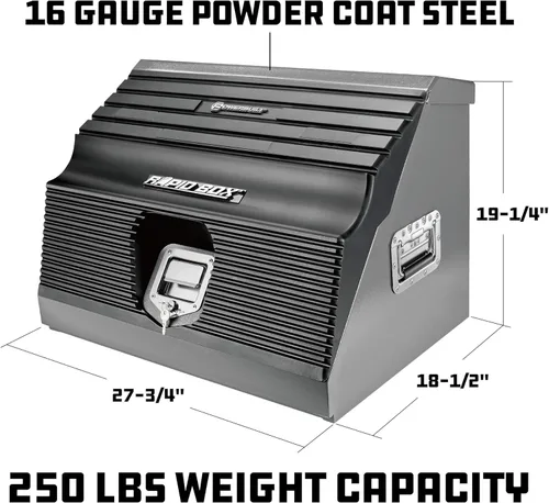 Miniatura 3 de Powerbuilt Caja de herramientas portátil inclinada frontal de 26 pulgadas, portaherramientas escalonadas, acero de calibre 16, herrajes cromados