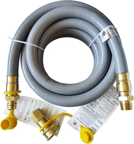 Miniatura 6 de Kit de conversión de manguera de gas natural de 10 pies 1/2 ID, ensamblaje de manguera de conexión/desconexión rápida de gas propano para parrilla