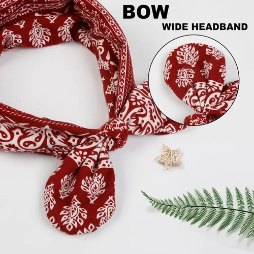 Miniatura 4 de Huachi Paquete de 12 diademas con lazo para mujer, diademas anudadas, orejas de conejo, turbante elástico, diadema de moda, accesorios