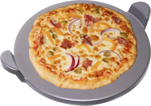 Old Stone Pizza Kitchen - Piedra redonda esmaltada para pizza con asas para horno y parrilla, 15 pulgadas Glaseado