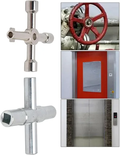 Miniatura 5 de Health Gear - Llave de 4 vías, 2 llaves de agua de 4 vías, llave multifuncional portátil, herramienta de llave para grifos de válvulas, radiadores