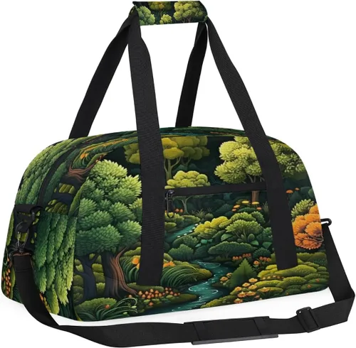 Miniatura 2 de Travel Duffle Bag, Waterproof Weekender Overnight Bags for Women Men Forest Lightweight Carry on Duffle Gym Bag for Travel, Sports, Fitness, Workout